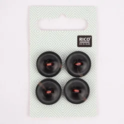 Rico Design Knöpfe 2-Loch schwarz 1,5cm 4 Stück