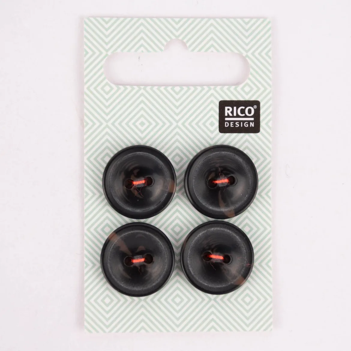 Rico Design Knöpfe 2-Loch schwarz 1,5cm 4 Stück