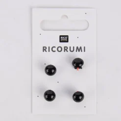 Rico Design Knöpfe mit Steg braun-schwarz 4 Stück 8,5mm