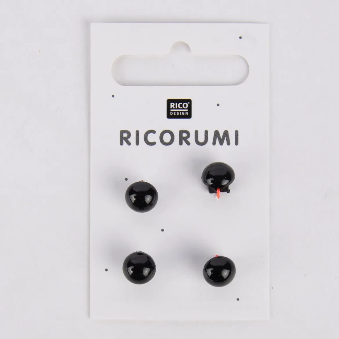 Rico Design Knöpfe mit Steg braun-schwarz 4 Stück 8,5mm