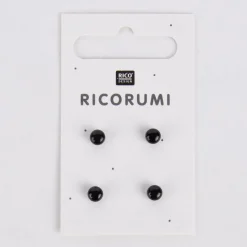 Rico Design Knöpfe mit Steg braun-schwarz 4 Stück 5mm