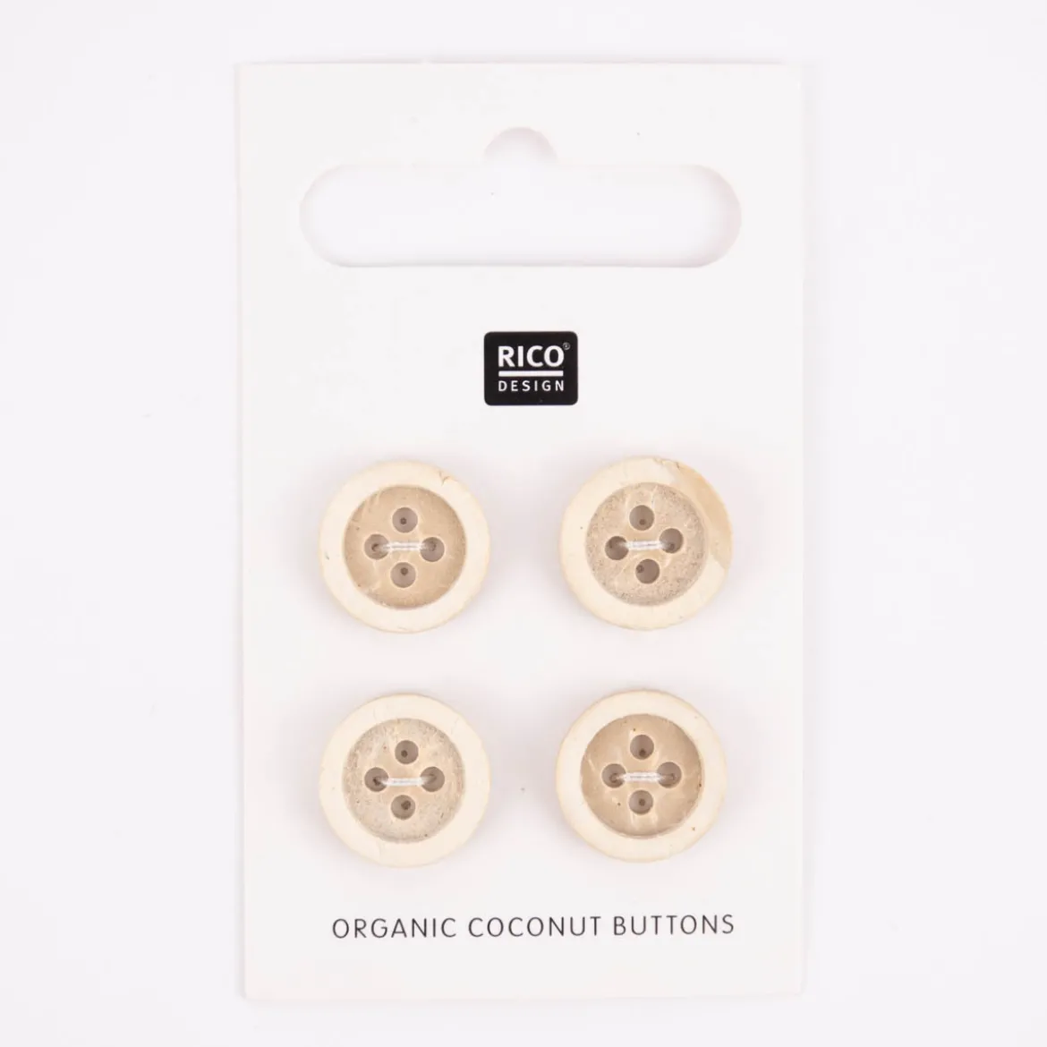 Rico Design Kokosnuss Knöpfe 4-Loch natur 1,3cm 4 Stück
