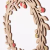 Rico Design Kranz Holz Glitzer natur rot goldfarbig 24cm