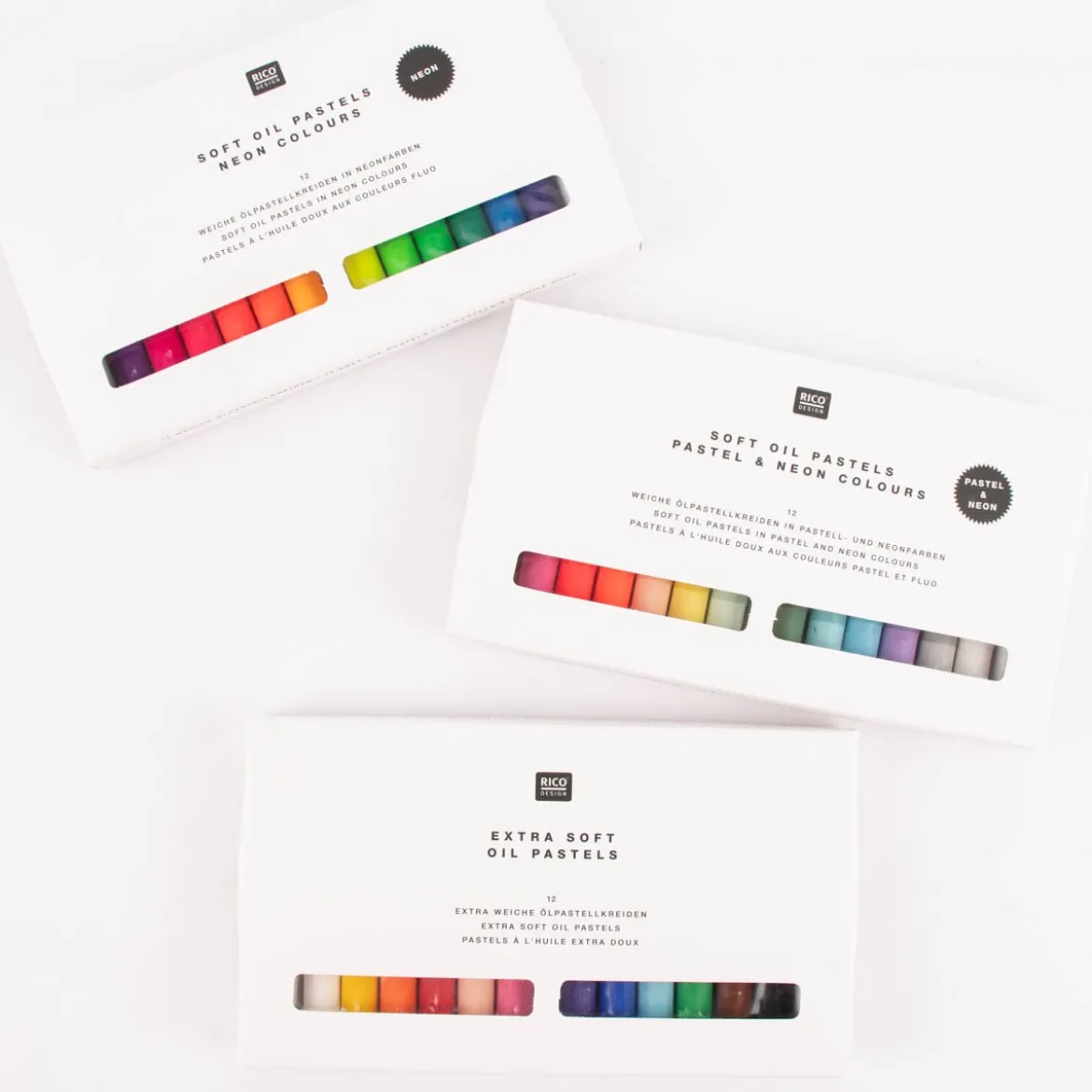 Rico Design Ölpastellkreide extra weich Neon 12 Farben