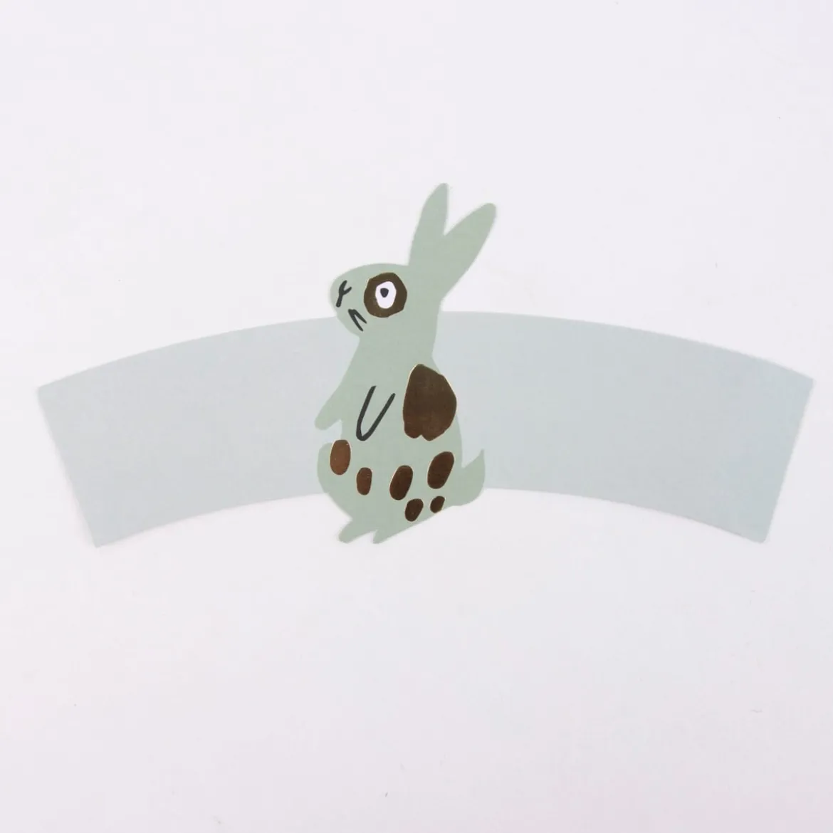 Rico Design Manschette für Becher Hase mint gold 6 Stück