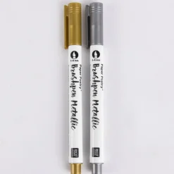 Rico Design Metallic Brushpen Set gold silber 1-5mm
