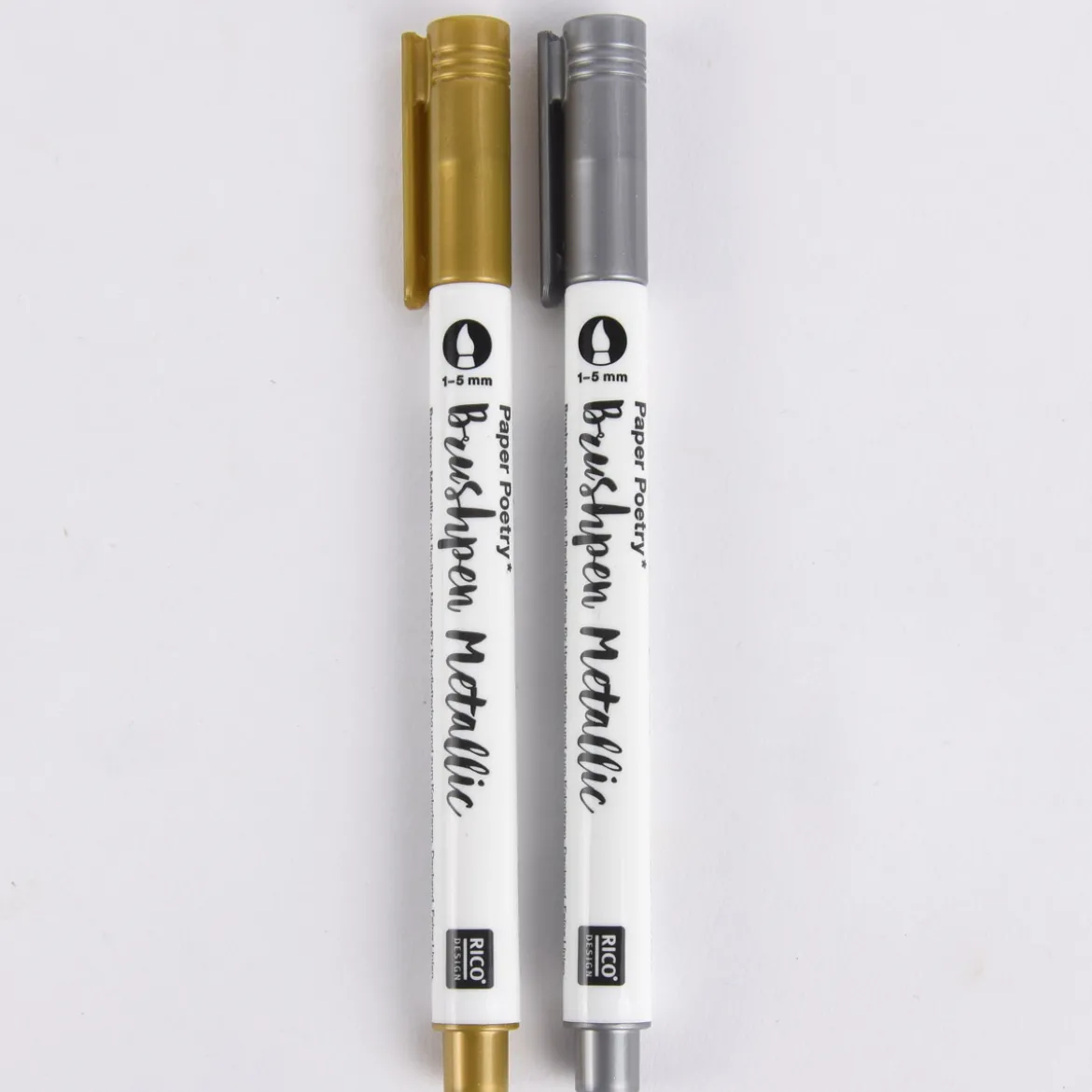 Rico Design Metallic Brushpen Set gold silber 1-5mm