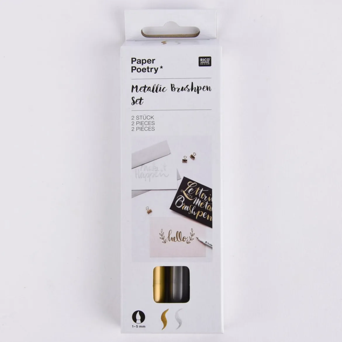 Rico Design Metallic Brushpen Set gold silber 1-5mm