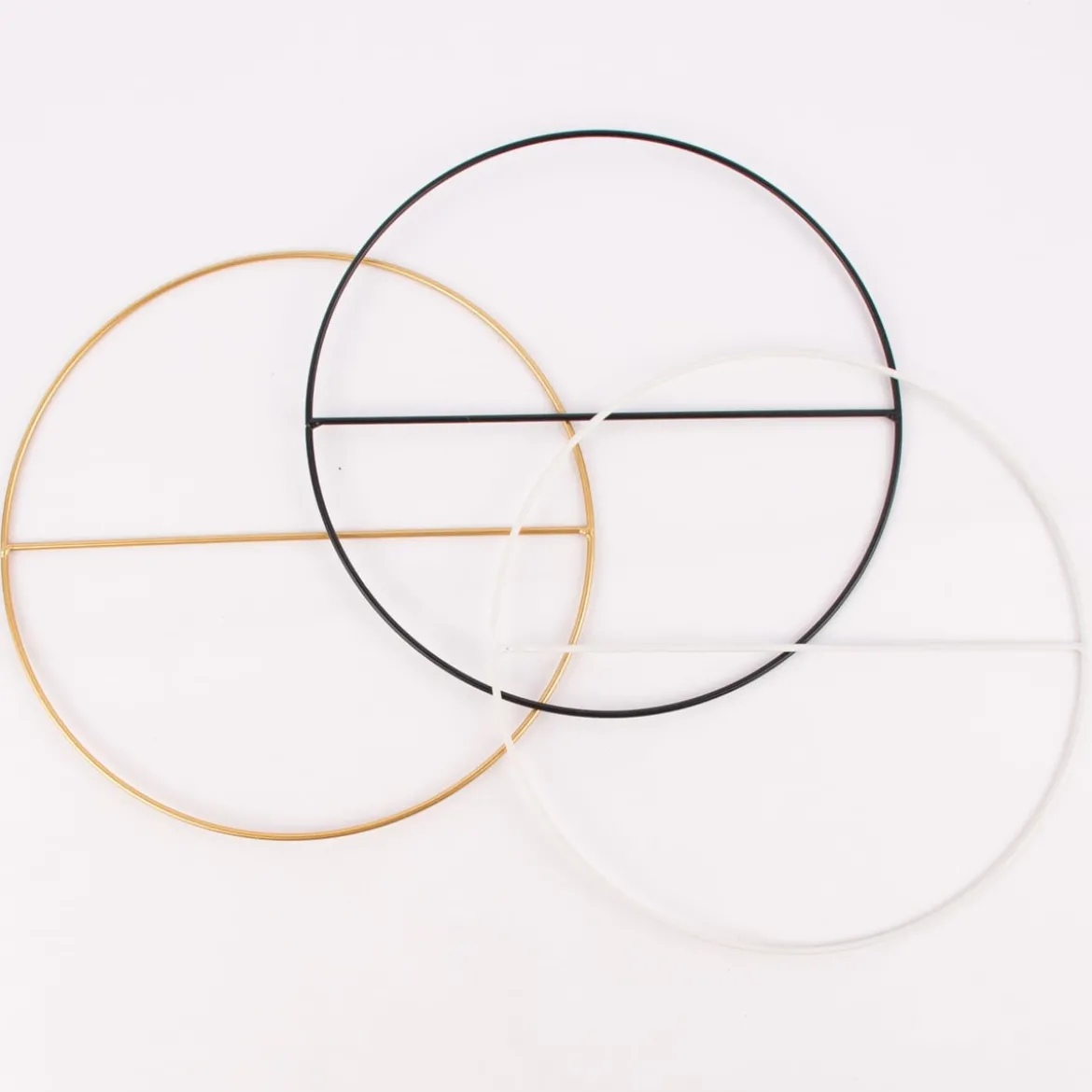 Rico Design Metallring mit Querstrebe 25cm schwarz gold oder weiß