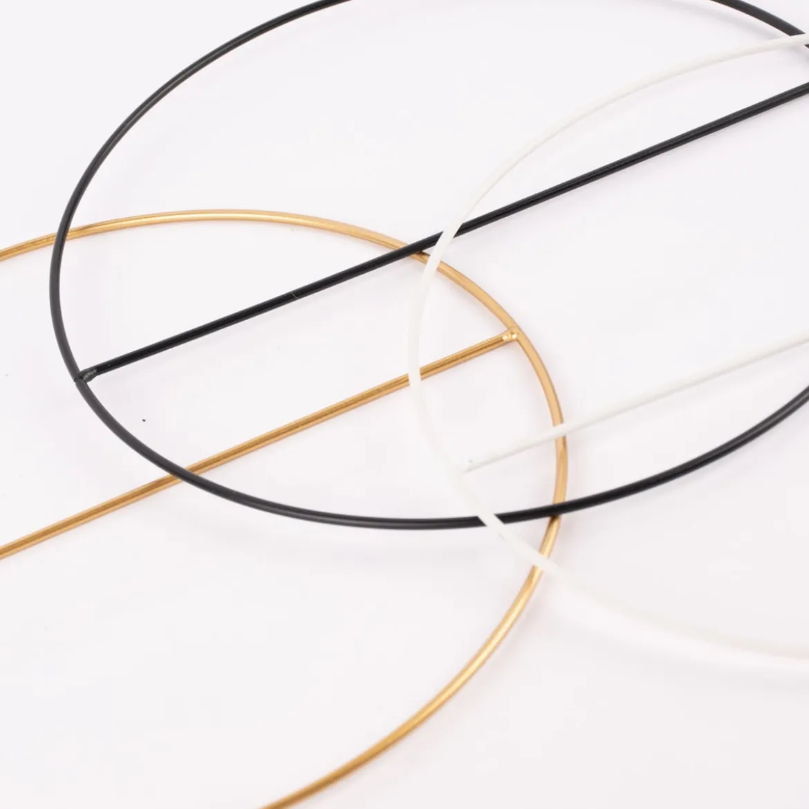 Rico Design Metallring mit Querstrebe 25cm schwarz gold oder weiß