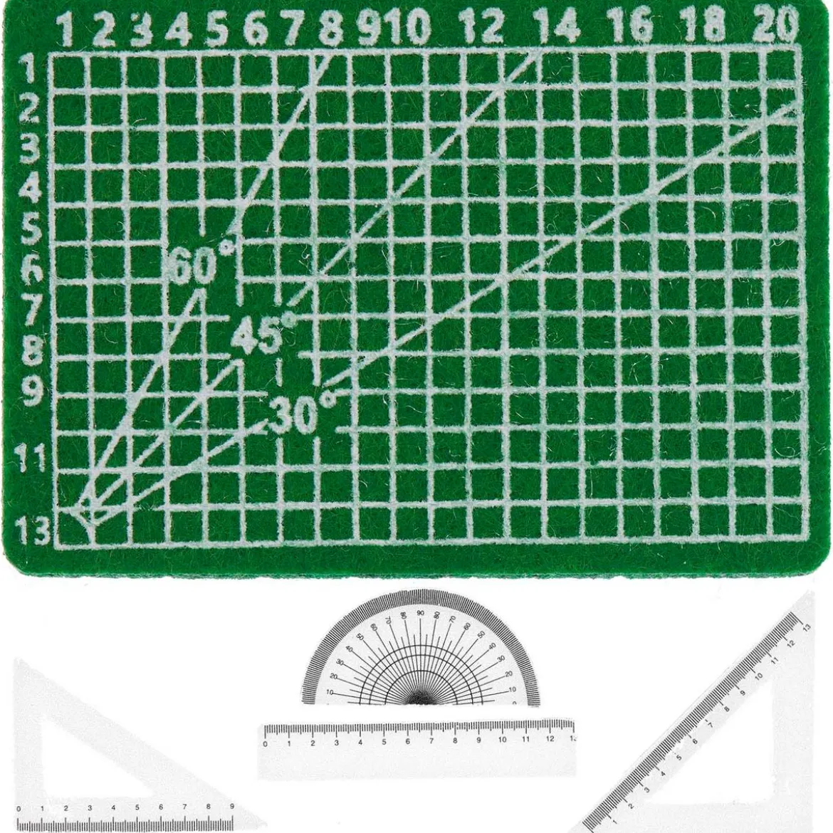 Rico Design Miniatur Schneidematte und Lineale 5tlg.
