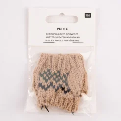Rico Design Miniatur Strickpullover braun grün schwarz 6x6cm