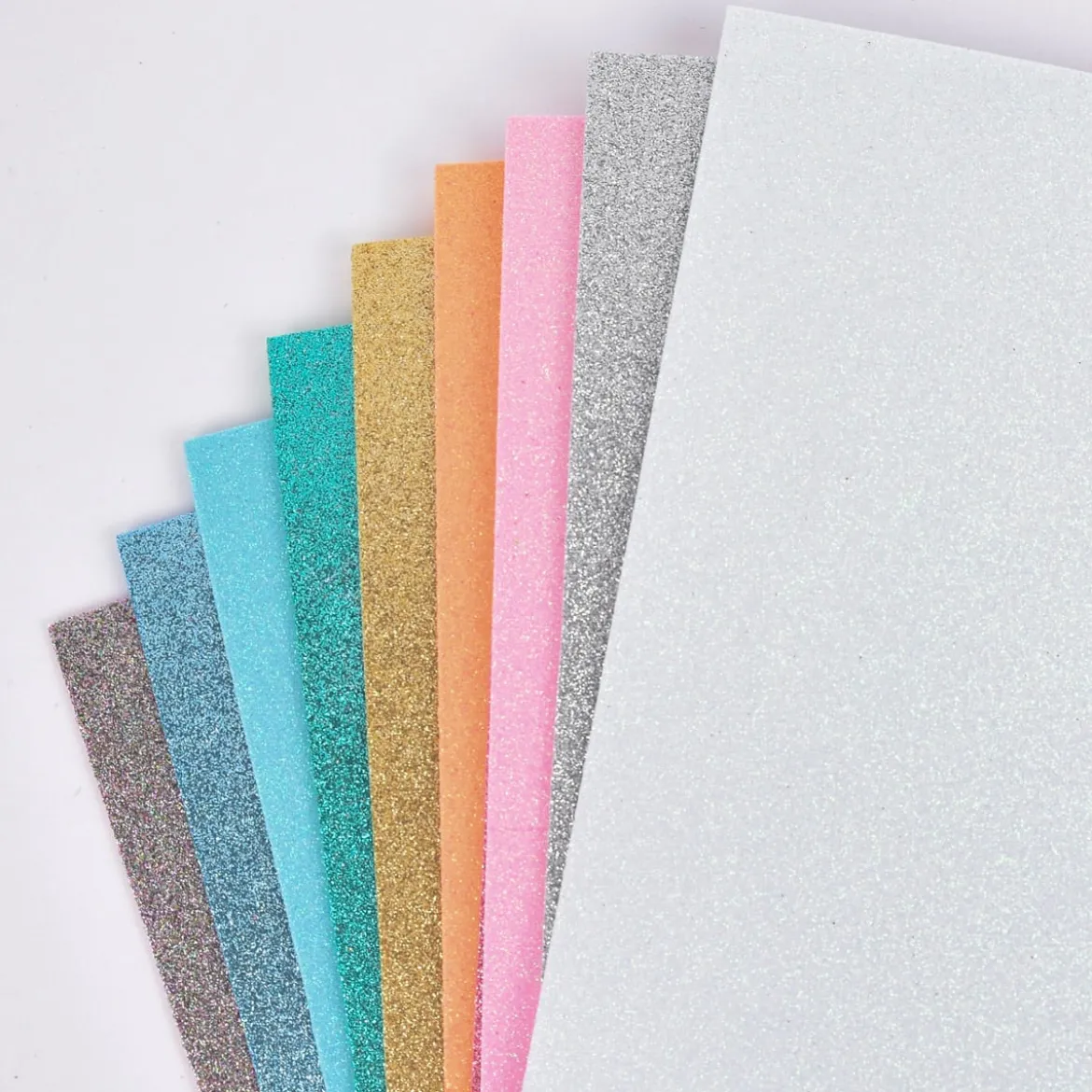 Rico Design Moosgummi Mix Pastell Glitter 2mm 20x30cm verschiedene Farben