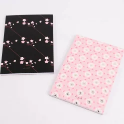 Rico Design Notizblock Kirschblüten schwarz A5 14,8x21cm