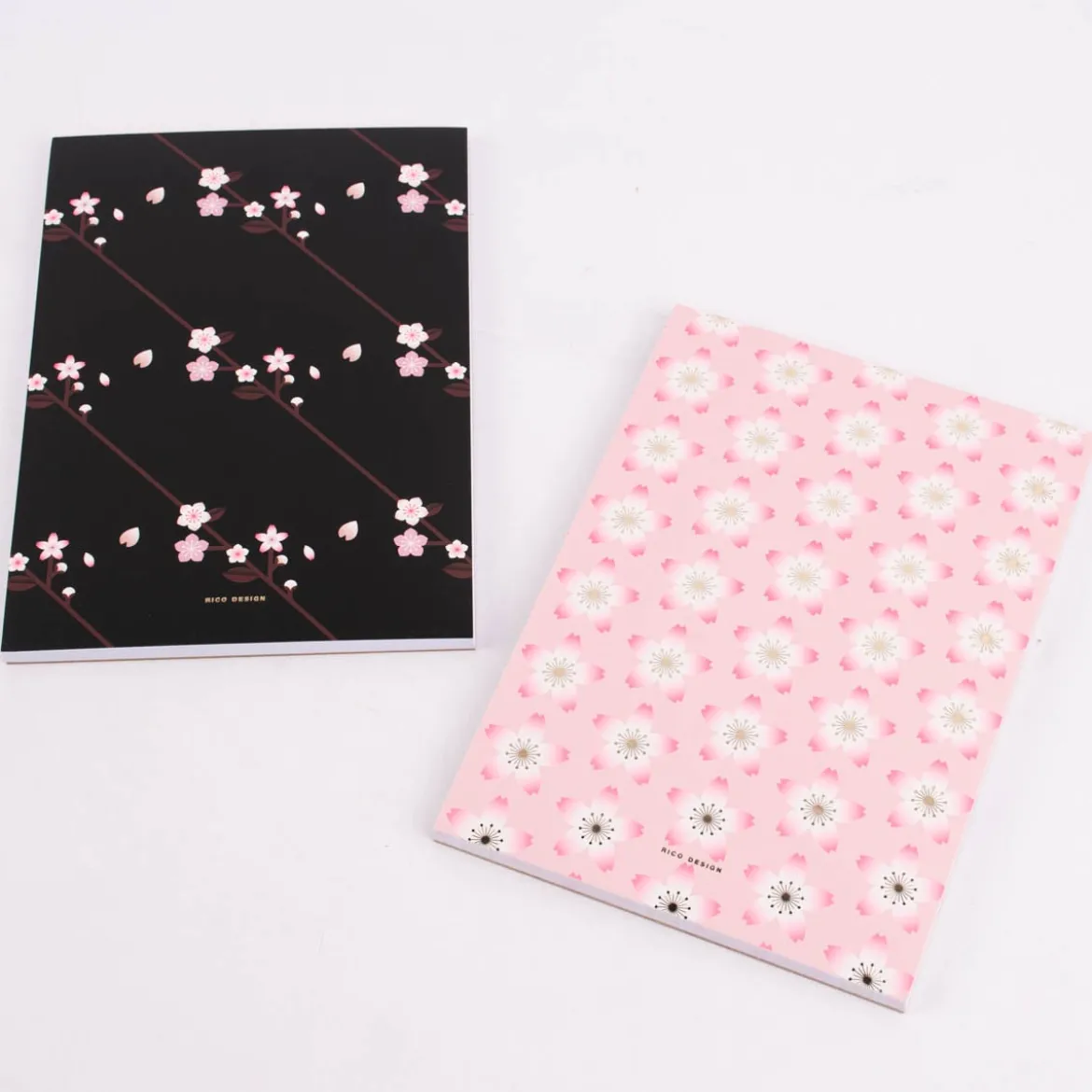 Rico Design Notizblock Kirschblüten schwarz A5 14,8x21cm