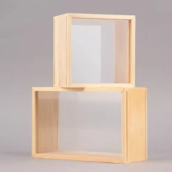 Rico Design Objektkasten mit 2 Acrylscheiben Holz natur 20x13x8cm
