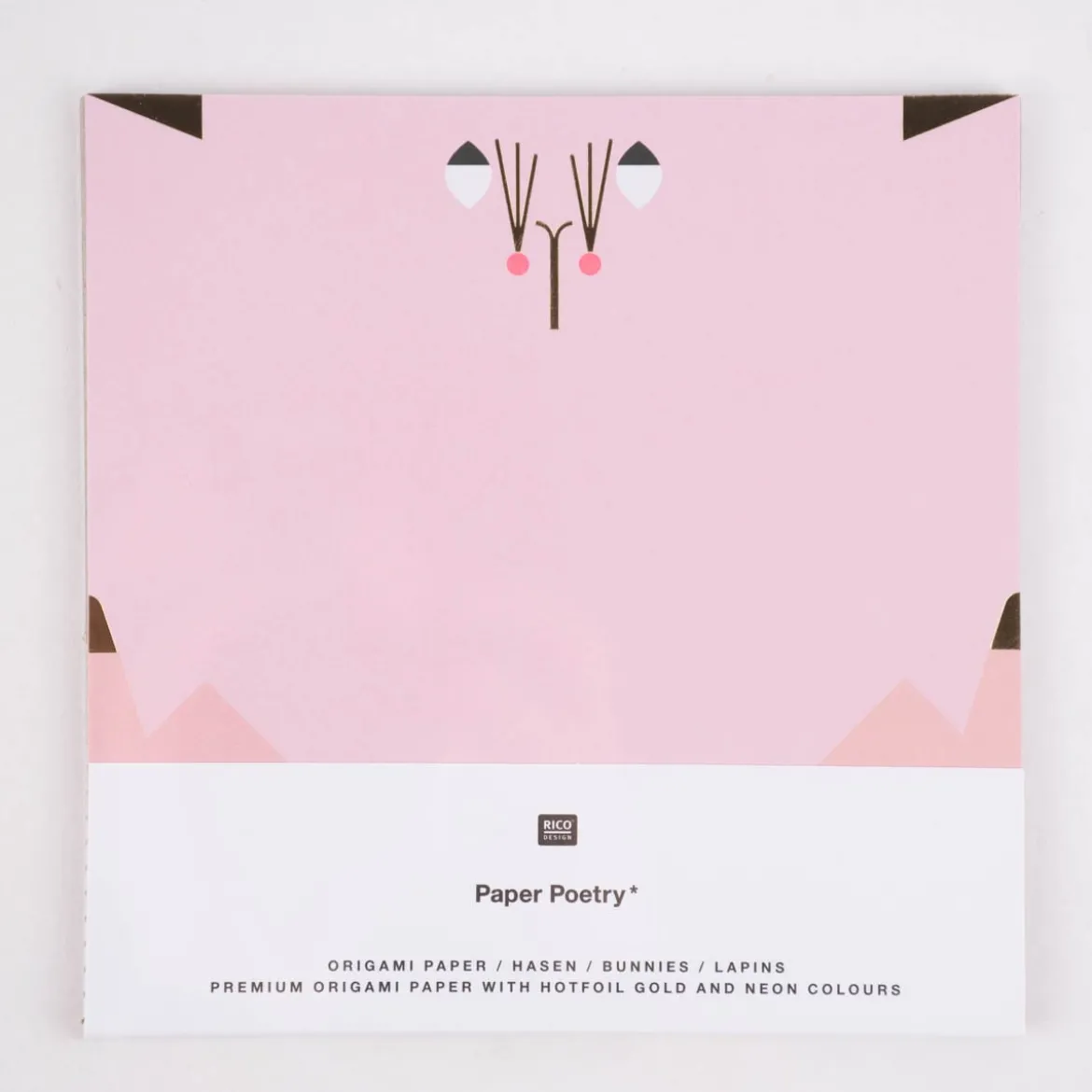 Rico Design Origami Papier Hasen 30 Blatt rosa 15x15cm