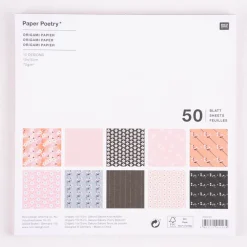 Rico Design Origami Papier Kirschblüten 50 Blatt bunt 15x15cm