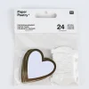 Rico Design Papieranhänger Herzen M 24 Stück weiß gold 5x5cm