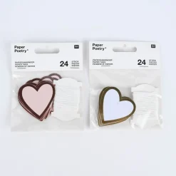 Rico Design Papieranhänger Herzen M 24 Stück puder rosegold 5x5cm
