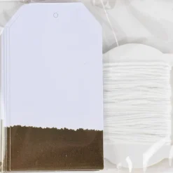 Rico Design Papieranhänger L 24 Stück weiß gold 4,5x8cm