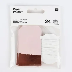 Rico Design Papieranhänger L 24 Stück puder rosa 4,5x8cm