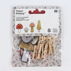 Rico Design Papieranhänger Pilze bunt 8 Stück verschiedene Designs