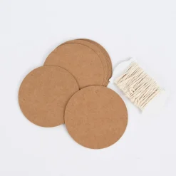Rico Design Papieranhänger rund Kraftpapier 24 Stück 6,3cm