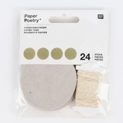 Rico Design Papieranhänger rund Graukarton 24 Stück 6,3cm