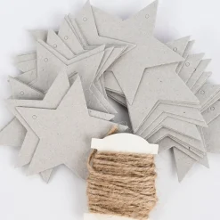 Rico Design Papieranhänger Sterne Graukarton 24 Stück 7x6,5cm