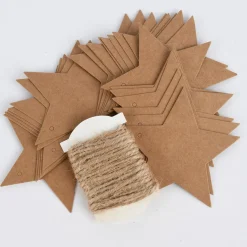 Rico Design Papieranhänger Sterne Kraftpapier 24 Stück 7x6,5cm