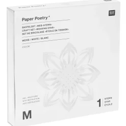 Rico Design Papierstreifen Bastelset Webstern mit 20 Streifen weiß