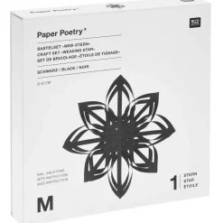 Rico Design Papierstreifen Bastelset Webstern mit 20 Streifen schwarz