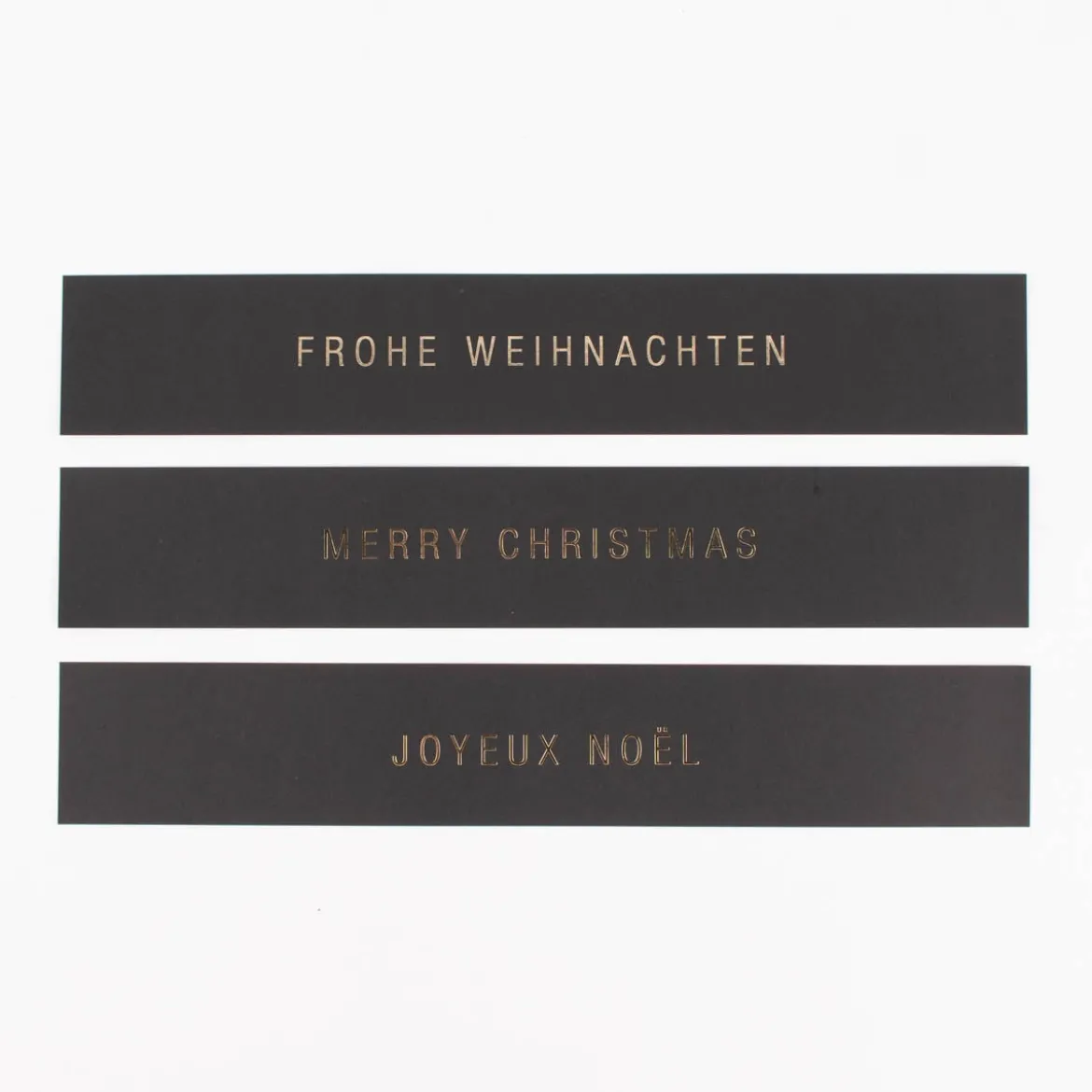 Rico Design Papierstreifen für Ring Weihnachten Kraftpapier schwarz goldfarbig 3 Stück 42x7cm