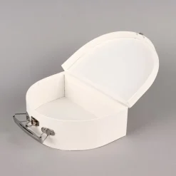 Rico Design Pappkoffer halbrund groß blanko weiß 19,5x14,5x7cm