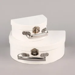 Rico Design Pappkoffer halbrund klein blanko weiß 12x9x6cm