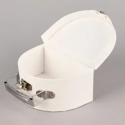 Rico Design Pappkoffer halbrund klein blanko weiß 12x9x6cm