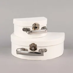 Rico Design Pappkoffer halbrund klein blanko weiß 12x9x6cm