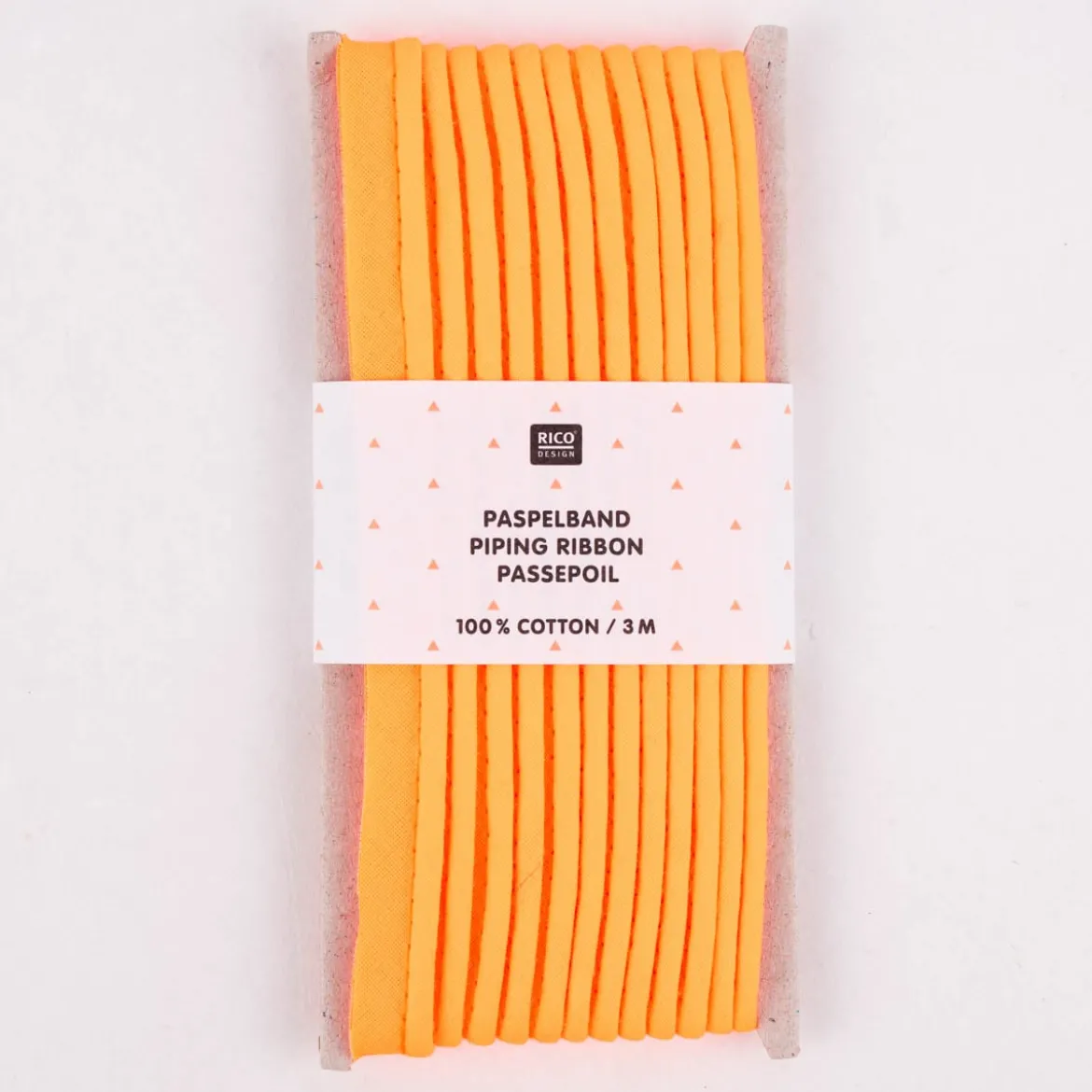 Rico Design Paspelband Baumwolle einfarbig neon orange 3 Meter