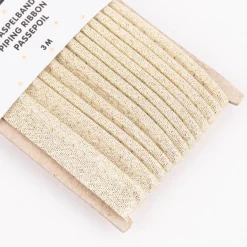 Rico Design Paspelband Glitzer einfarbig goldfarbig 3 Meter