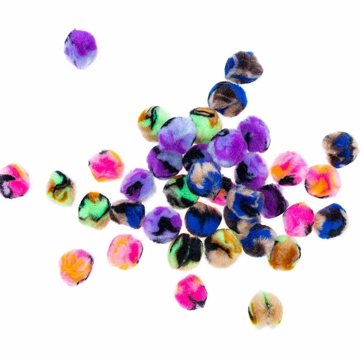Rico Design Pompons Acid Leo Neon-Schwarz Set 40 Stück