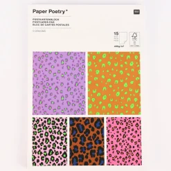 Rico Design Postkartenblock Leomuster 12,5x17,5cm