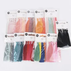 Rico Design Quasten fein 5 Stück 9cm verschiedene Farben