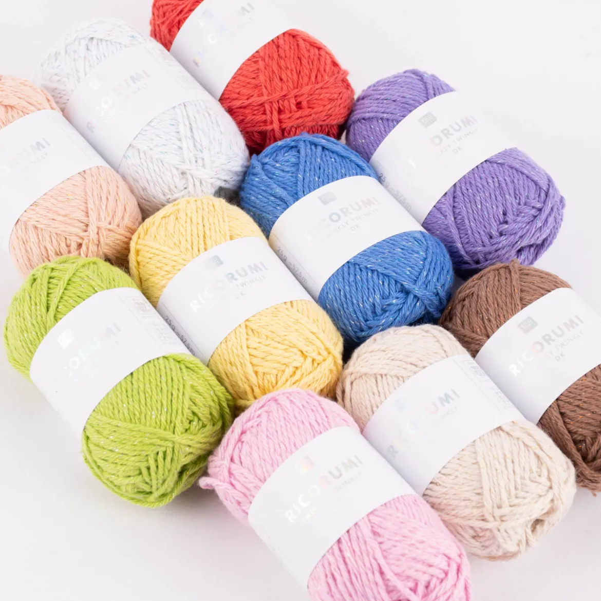 Rico Design Ricorumi Twinkly Twinkly Häkelgarn mit Glitzerfaden dk 25g verschiedene Farben