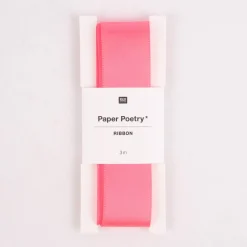 Rico Design Satinband einfarbig 25mm neonpink 3 Meter