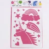 Rico Design Schablone Einhornkopf Regenbogen Stern selbstklebend 18,5x24,5cm