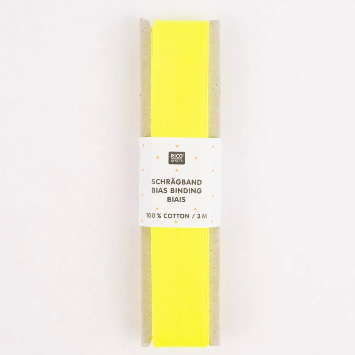 Rico Design Schrägband Baumwolle 2cm uni neongelb 3m