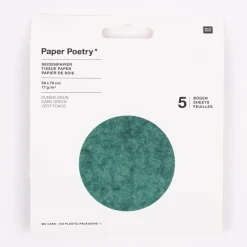 Rico Design Seidenpapier einfarbig dunkelgrün 50x70cm 5 Bogen