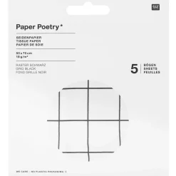 Rico Design Seidenpapier Karo Muster weiß schwarz 50x70cm 5 Bogen