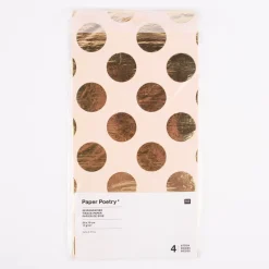 Rico Design Seidenpapier Punkte Hot Foil rosa goldfarbig 50x70cm 4 Bogen